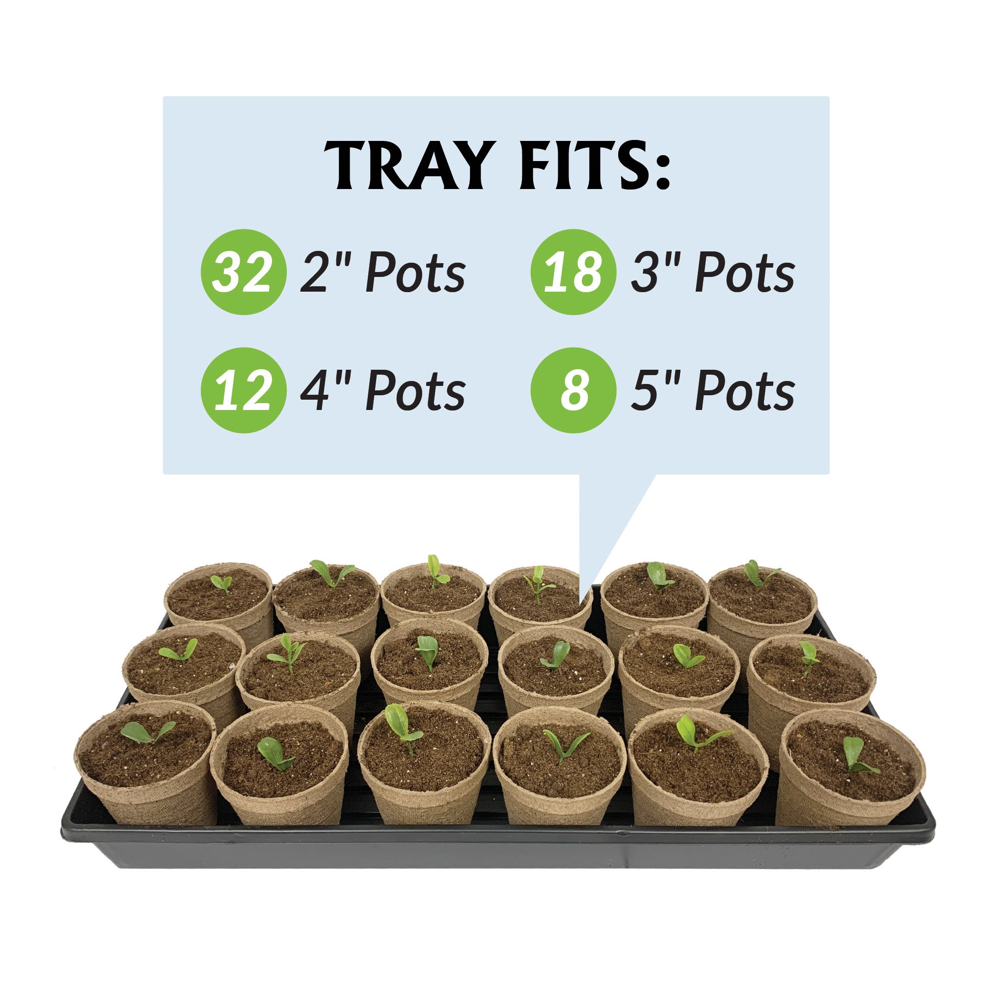 A black watertight plastic plant tray with a geometric pattern, designed for seed starting.